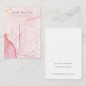 ピンクパープルウォーターのカラーテクスチャヘアクリップの表示 名刺 (正面/裏面)