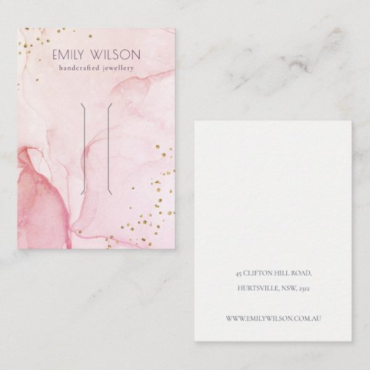 ピンクパープルウォーターのカラーテクスチャヘアクリップの表示 名刺 (正面/裏面)