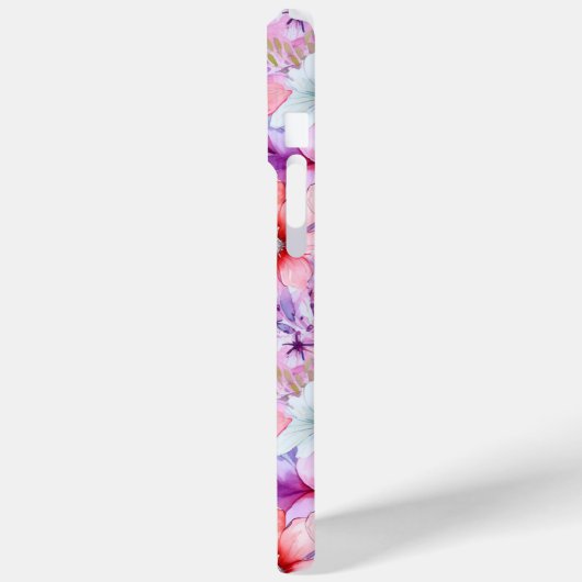 ピンクパープルウォーターの色のフローラパーソナライズされた名 Case-Mate iPhoneケース (裏面 / 左)