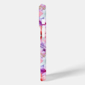 ピンクパープルウォーターの色のフローラパーソナライズされた名 Case-Mate iPhoneケース (裏面 / 左)