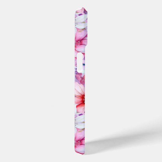 ピンクパープルウォーターの色のフローラパーソナライズされた名 Case-Mate iPhoneケース (裏面 / 右)