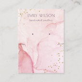 ピンクパープルウォーターカラーイヤリングネックレスディスプレイ 名刺 (正面)