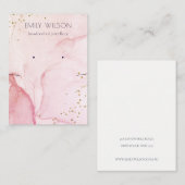 ピンクパープルウォーターカラーイヤリングネックレスディスプレイ 名刺 (正面/裏面)