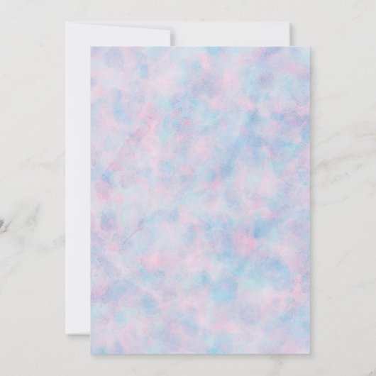 ピンクパープルウォーターカラースタイルユニコーンブライダルシャワー 招待状 (裏面)