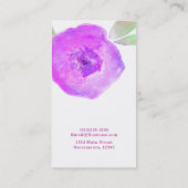 ピンクパープルウォーターカラーフラワーシモダンックカスタム 名刺 (裏面)