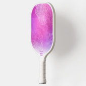 ピンクパープルウォーターカラーボホシックカスタム文字 ピックルボールラケット (左)