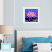 ピンクパープルウォーターリリー(フォイル名あり) 箔ポスター (インサイチュ (寝室))