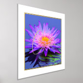 ピンクパープルウォーターリリー(フォイル名あり) 箔ポスター (レイダウン)