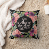 ピンクパープルウォーター色フローラキリスト教聖書 クッション (ブランケット)