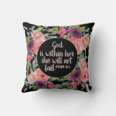 ピンクパープルウォーター色フローラキリスト教聖書 クッション (裏面)