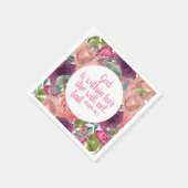 ピンクパープルウォーター色フローラキリスト教聖書 スタンダードカクテルナプキン (角)
