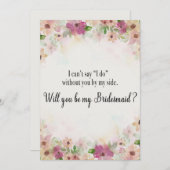 ピンクパープルウォーター色フローラ花嫁 招待状 (正面/裏面)