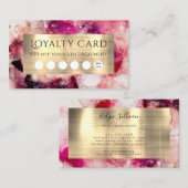 ピンクパープルウォーター色ロイヤリティカード 名刺 (正面/裏面)