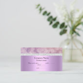 ピンクパープルエレガントバブル半光沢 名刺 (スタンド正面)