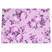 ピンクパープルエレガントフローラ ラージペーパーバッグ (正面)