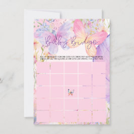 ピンクパープルオベビーバタフライベビーシャワー 招待状