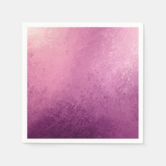 ピンクパープルオムブレウォーターカラーグランジプリント スタンダードカクテルナプキン (正面)