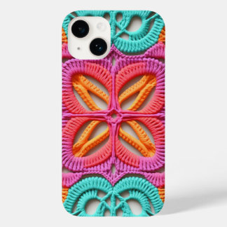 ピンクパープルオレンジグラニーカラフルスクエアクロシェ Case-Mate iPhone 14ケース