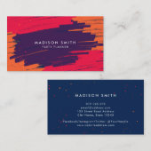 ピンクパープルオレンジストロ鮮やかッモダンク 名刺 (正面/裏面)