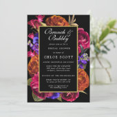 ピンクパープルオレンジフローラブランチとバブリー 招待状 (スタンド正面)