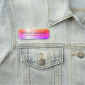 ピンクパープルオレンジ光沢のあるステンレススチールメタル 名札 (インサイチュ)