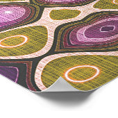 ピンクパープルオークレオリーブグリーンお尻ア華美ートモチーフ ポスター (角)