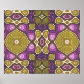 ピンクパープルオークレオリーブグリーンお尻ア華美ートモチーフ ポスター (正面)