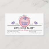 ピンクパープルカップケーキカスタマイズ可能ベーカリー 名刺 (正面)