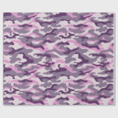 ピンクパープルカモフラージュスタイル ラッピングペーパー (フラット)
