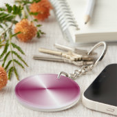 ピンクパープルカラーエレガント空白のテンプレート キーホルダー (正面右)