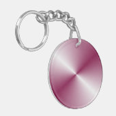 ピンクパープルカラーエレガント空白のテンプレート キーホルダー (正面左)