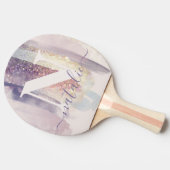 ピンクパープルガーリーグリッタースパークリパーソナライズされたー 卓球ラケット (横)