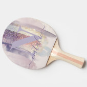 ピンクパープルガーリーグリッタースパークリパーソナライズされたー 卓球ラケット (横)