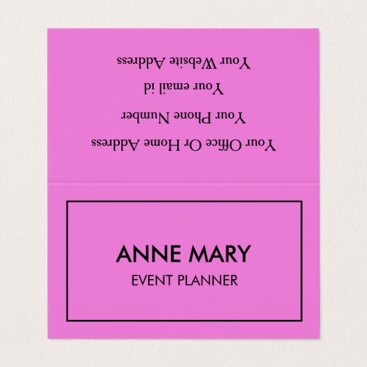 ピンクパープルガーリーラベンダーイベントプランナーエレガント 名刺 (外部フラット)