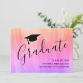 ピンクパープルガーリー卒業発表 招待状 (スタンド正面)