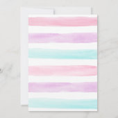 ピンクパープルガールアイスクリームジョイントファースト誕生日 招待状 (裏面)