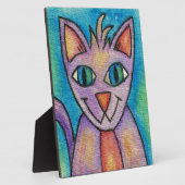 ピンクパープルキティ猫 フォトプラーク (側面)