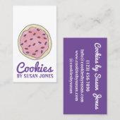 ピンクパープルクッキーシュガークッキーベーカリーベーカー食品 名刺 (正面/裏面)