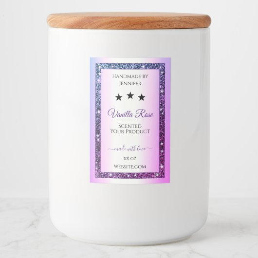 ピンクパープルグラデーショングリッタースパーク製品ラベル フードラベル (正面)