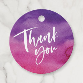 ピンクパープルグラデーションサンキューメッセージカード フェイバータグ