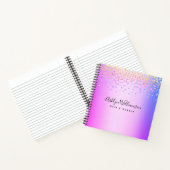 ピンクパープルグラデーションジュエル美容師メイクアップアーティスト ノートブック (内部)