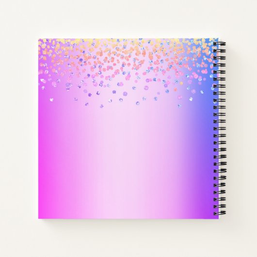 ピンクパープルグラデーションジュエル美容師メイクアップアーティスト ノートブック (裏面)