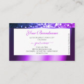 ピンクパープルグラデーションホワイトきらめくグリッターモノグラム 名刺 (裏面)