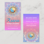 ピンクパープルグラデーション陰陽ホリスティック名刺 名刺 (正面/裏面)