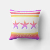 ピンクパープルグラデーション3ヒトデビーチライフスクリプト クッション (裏面)