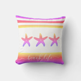 ピンクパープルグラデーション3ヒトデビーチライフスクリプト クッション