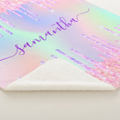 ピンクパープルグリッターはホログラフィックガール名を乾燥させる シェルパブランケット (3/4)