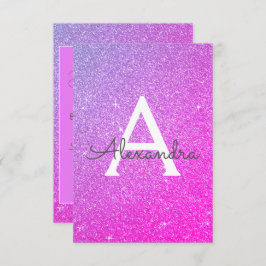 ピンクパープルグリッタースウィート16日付を保存 招待状