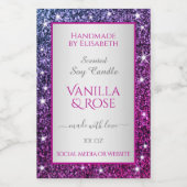 ピンクパープルグリッタースパークル製品ラベル美しい& フードラベル (シングルラベル)