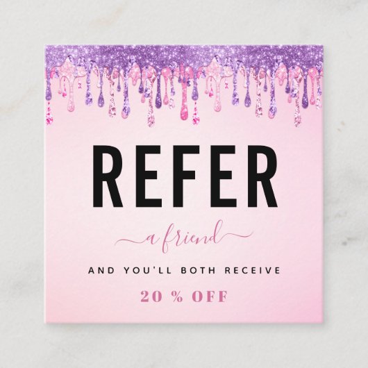 ピンクパープルグリッタードリップロゴ&ブランド名 紹介カード (正面)